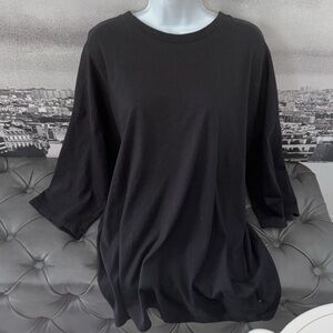 Calvin Klein black crewneck liquid touch oversized long sleeve top Sz XL